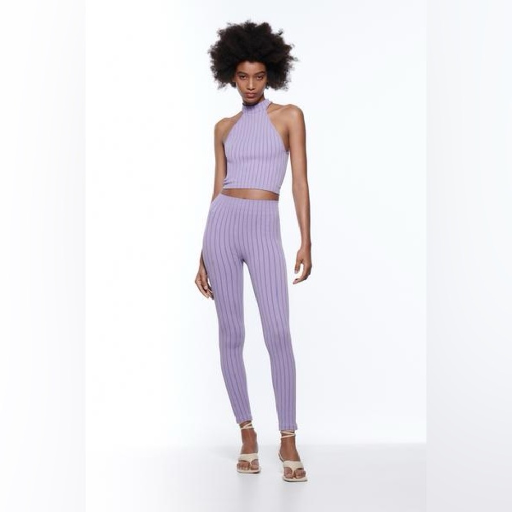 ZARA Lavender Ribbed Knit Set